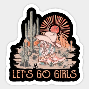 Vintage Let's Go Girls Funny Gifts Men Sticker